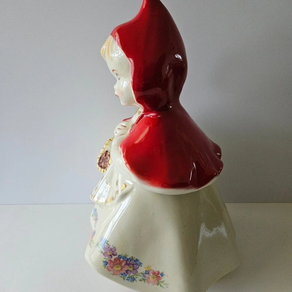 Hull Pottery Little Red Riding Hood Cookie Jar Porcelain *BROKEN*REPAIRED*READ*
